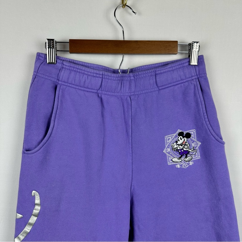 DISNEY PARKS 100 Years Of Wonder Embroidered Drawstring Joggers Lavender Adult - Picture 5 of 12
